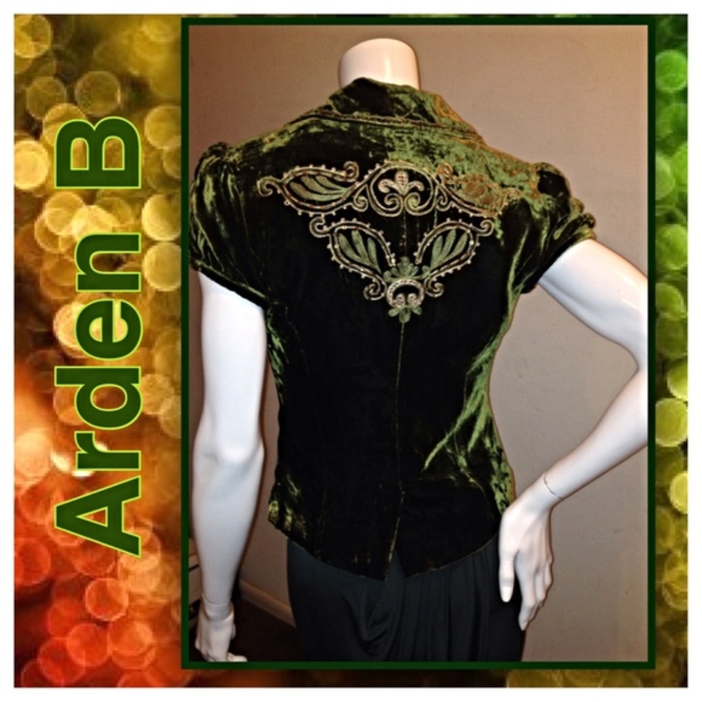 Arden B Green Velvet Blazer